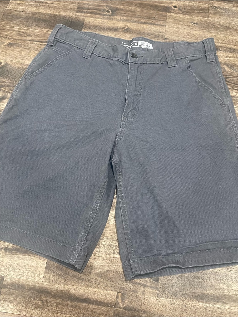 Carhartt Rugged Flex Relaxed Fit Canvas Work Shorts Gray 34 Mens 9 Inch Inseam